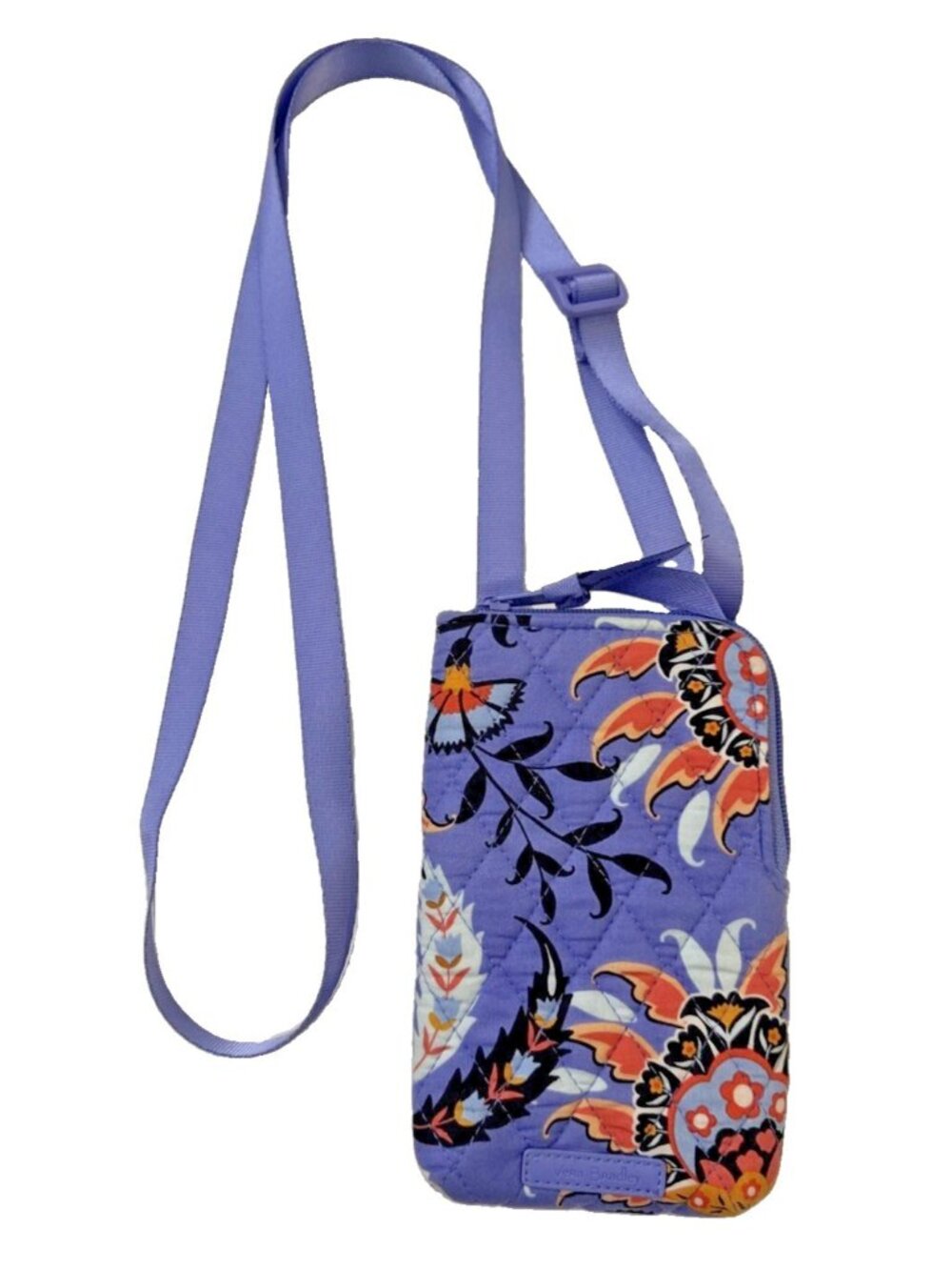 Vera Bradley RFID Mini Cell Phone Crossbody Purse Mural Garden Purple Floral